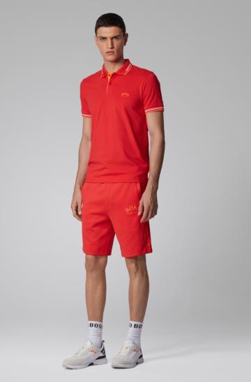 Koszulki Polo BOSS Slim Fit Czerwone Męskie (Pl10167)